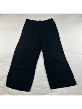 PETITE Old Navy Black Lightweight Challis Wide Leg Playa Pant LP